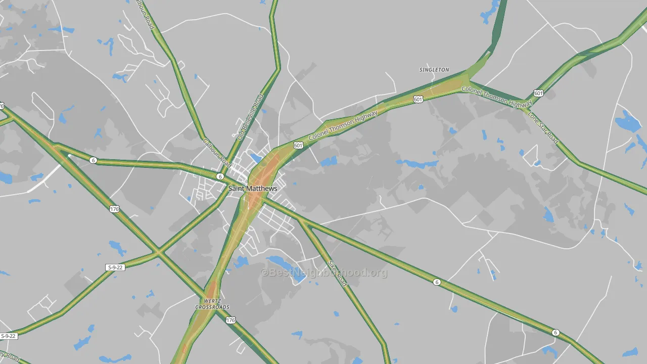 Singleton, SC Map of Noise Levels in Singleton