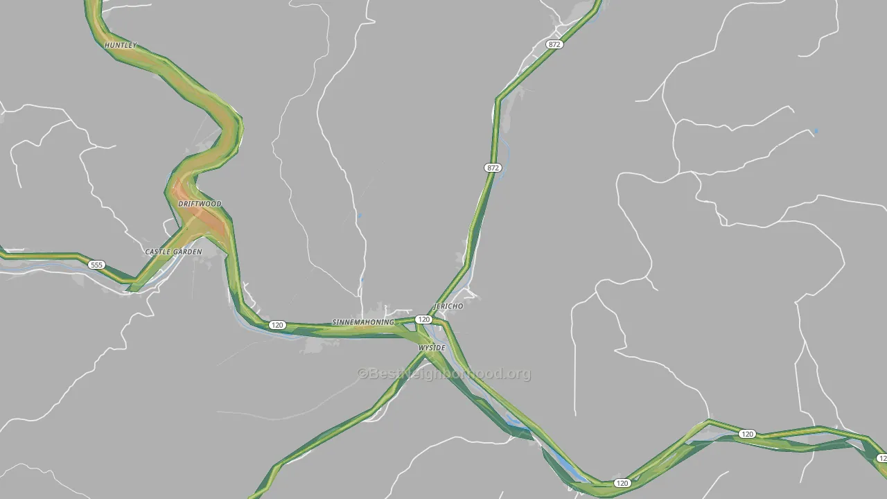 Sinnamahoning, PA Map of Noise Levels in Sinnamahoning