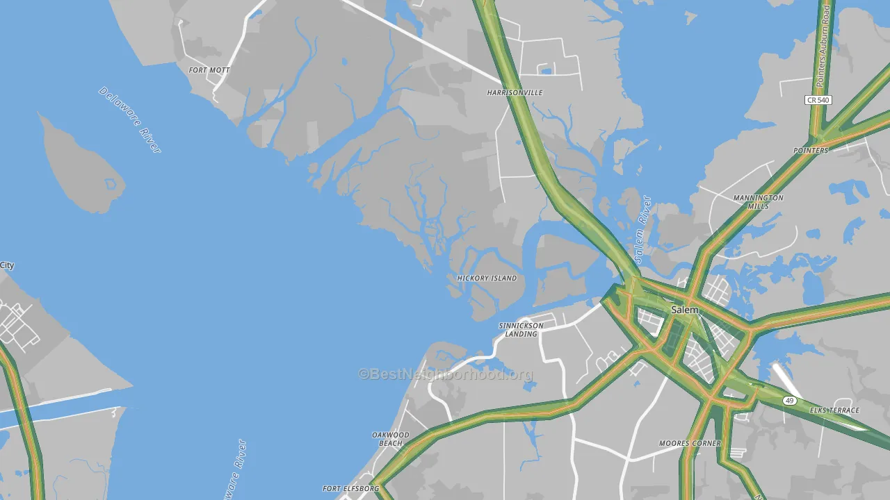 Sinnickson Landing, NJ Map of Noise Levels in Sinnickson Landing