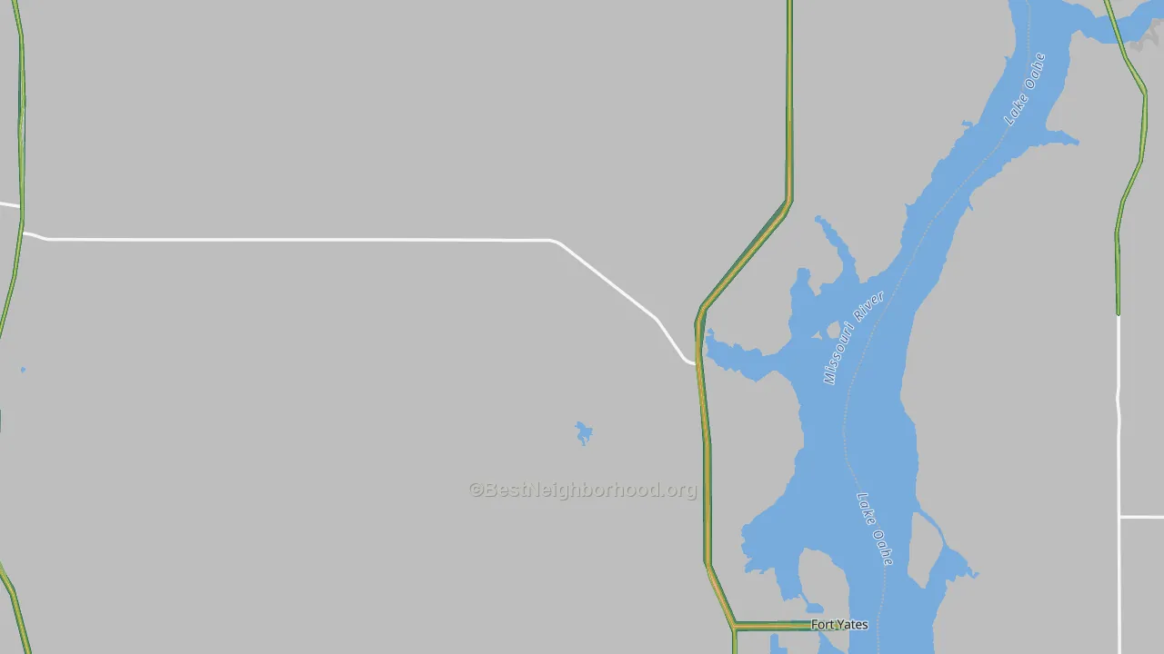 Sioux County, ND Map of Noise Levels in Sioux County