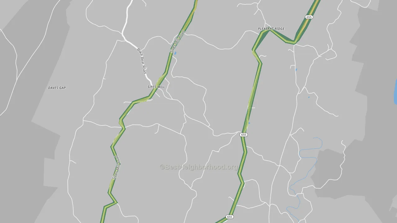 Sipes Mill, PA Map of Noise Levels in Sipes Mill