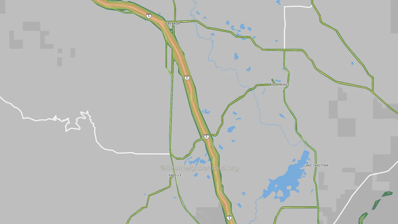 Siskiyou County, CA Map of Noise Levels in Siskiyou County