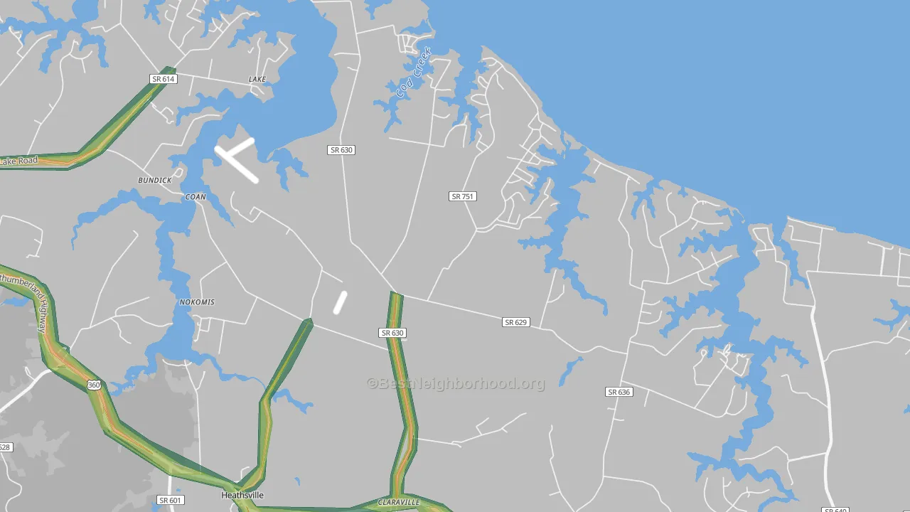 Sissons Corner, VA Map of Noise Levels in Sissons Corner