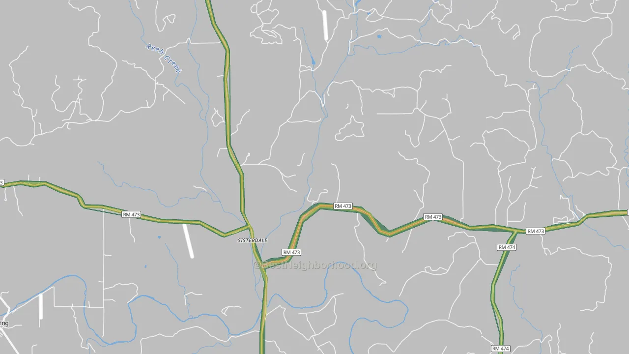 Sisterdale, TX Map of Noise Levels in Sisterdale