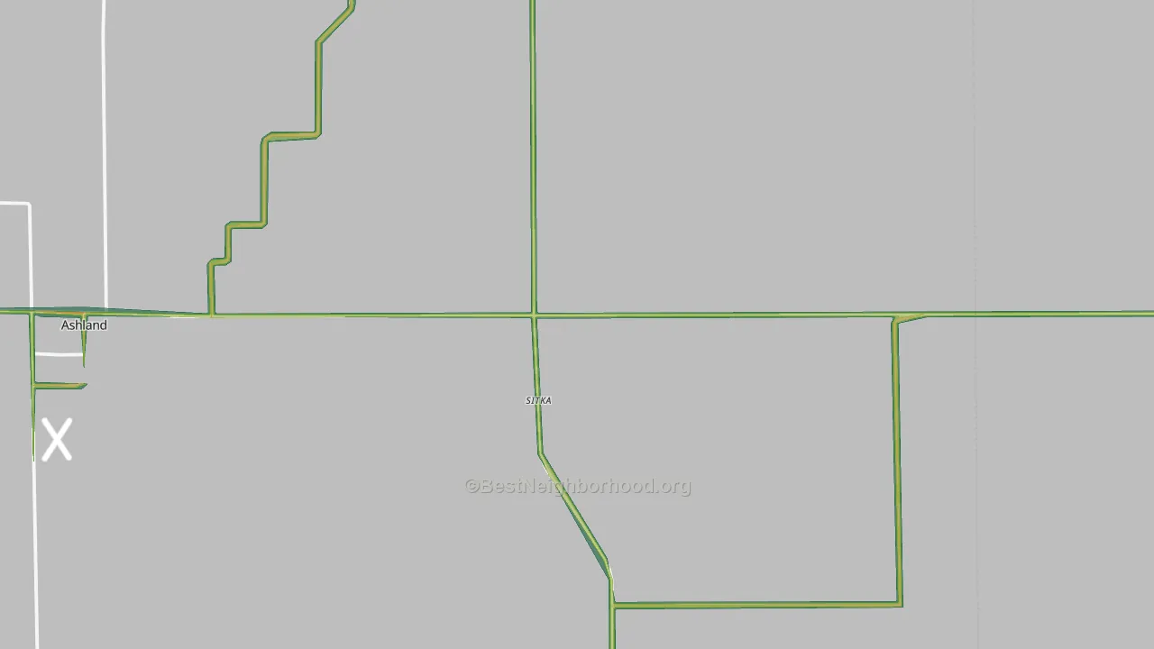 Sitka, KS Map of Noise Levels in Sitka