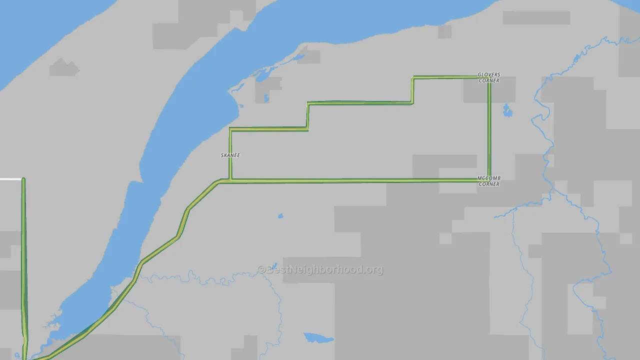 Skanee, MI Map of Noise Levels in Skanee