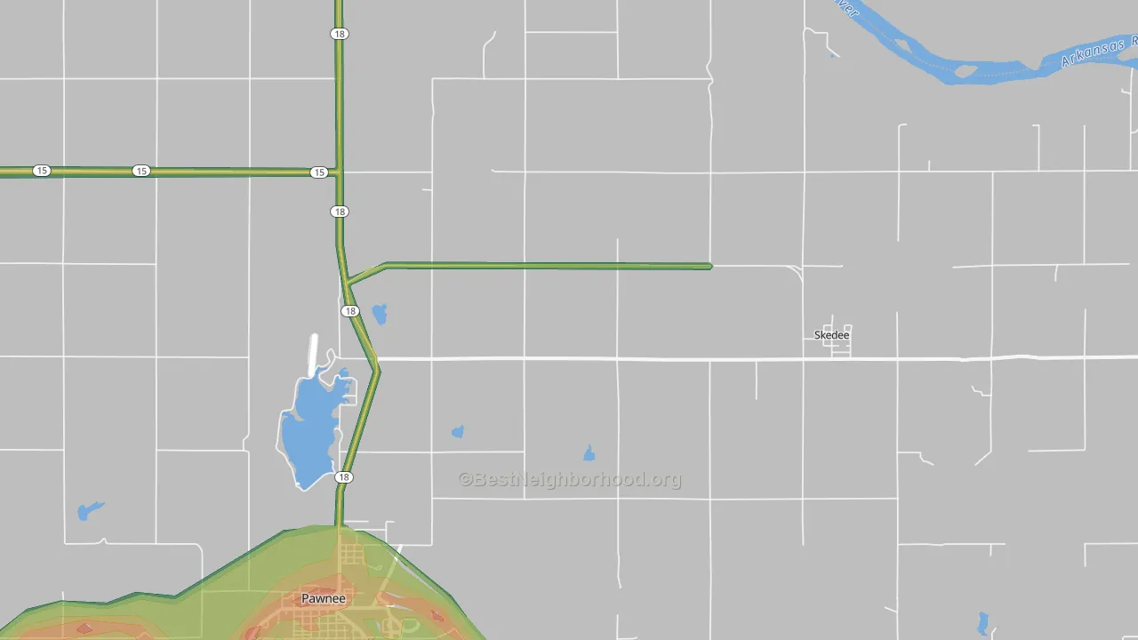 Skedee, OK Map of Noise Levels in Skedee