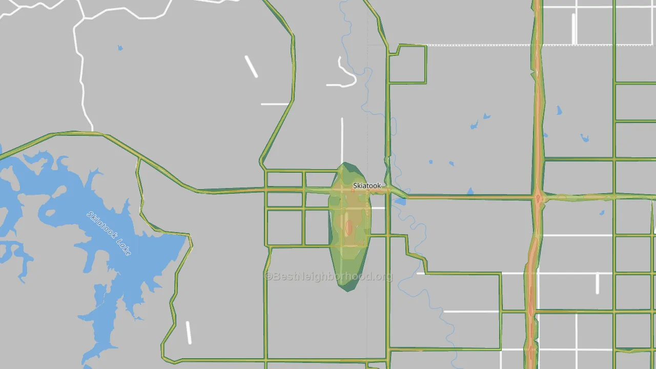 Skiatook, OK Map of Noise Levels in Skiatook