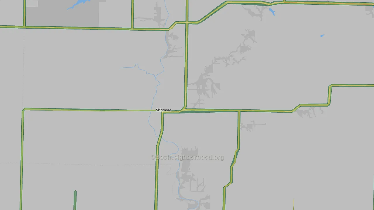 Skidmore, MO Map of Noise Levels in Skidmore