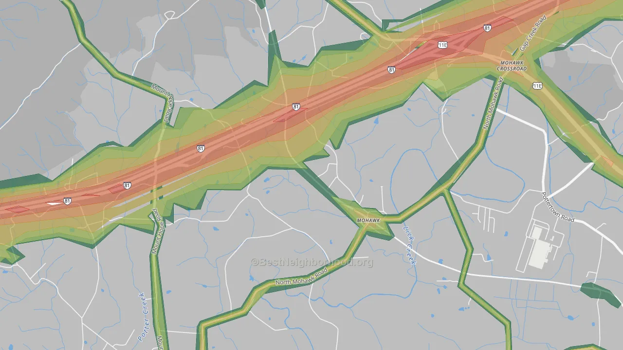 Skinner Crossroad, TN Map of Noise Levels in Skinner Crossroad