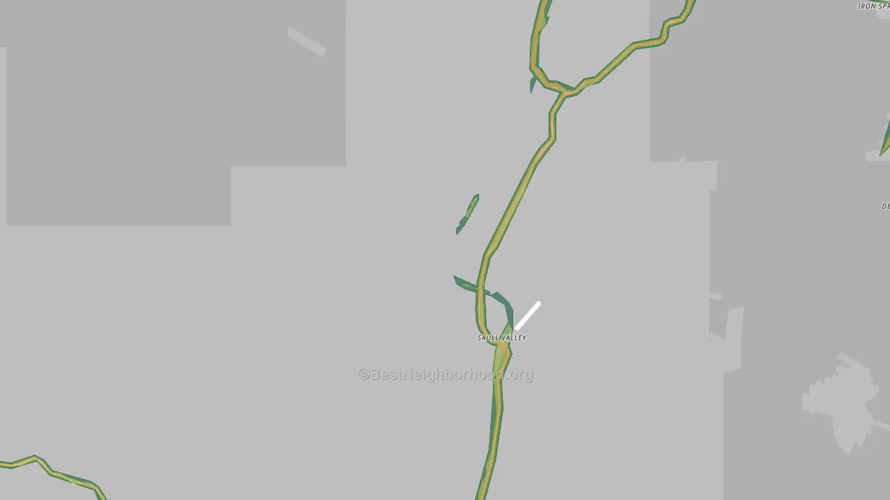 Skull Valley, AZ Map of Noise Levels in Skull Valley