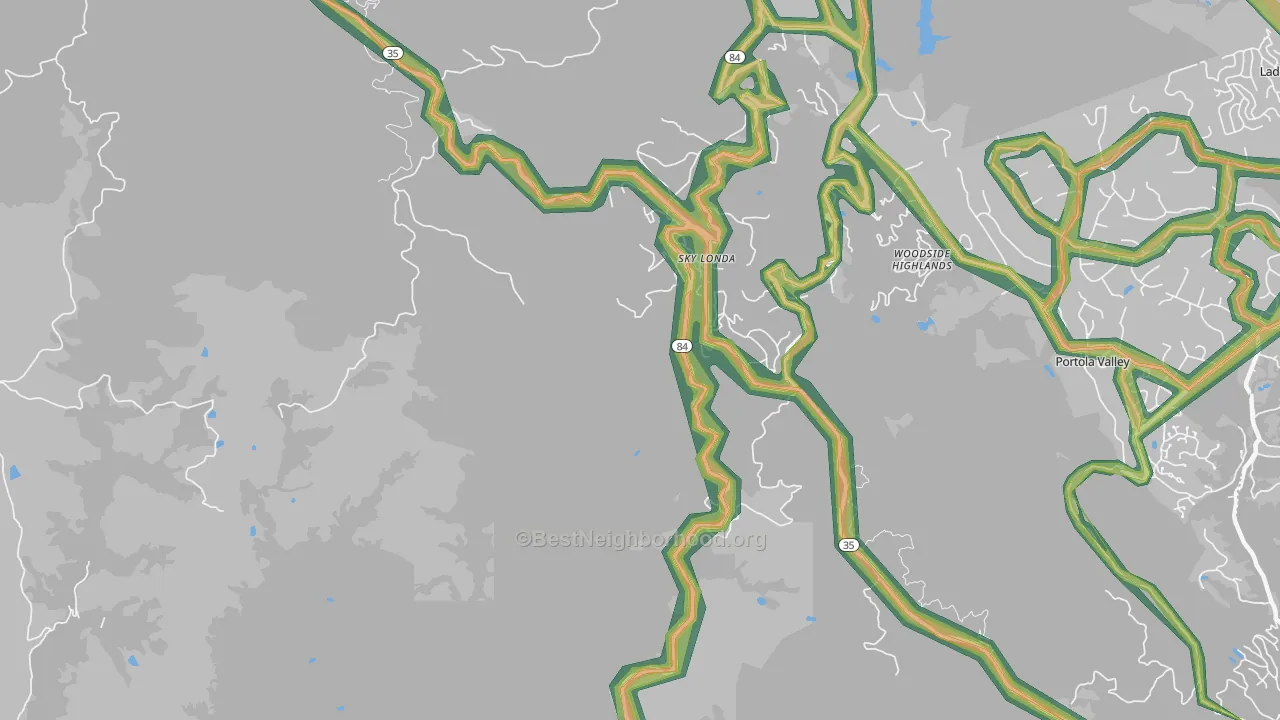 Sky Londa, CA Map of Noise Levels in Sky Londa