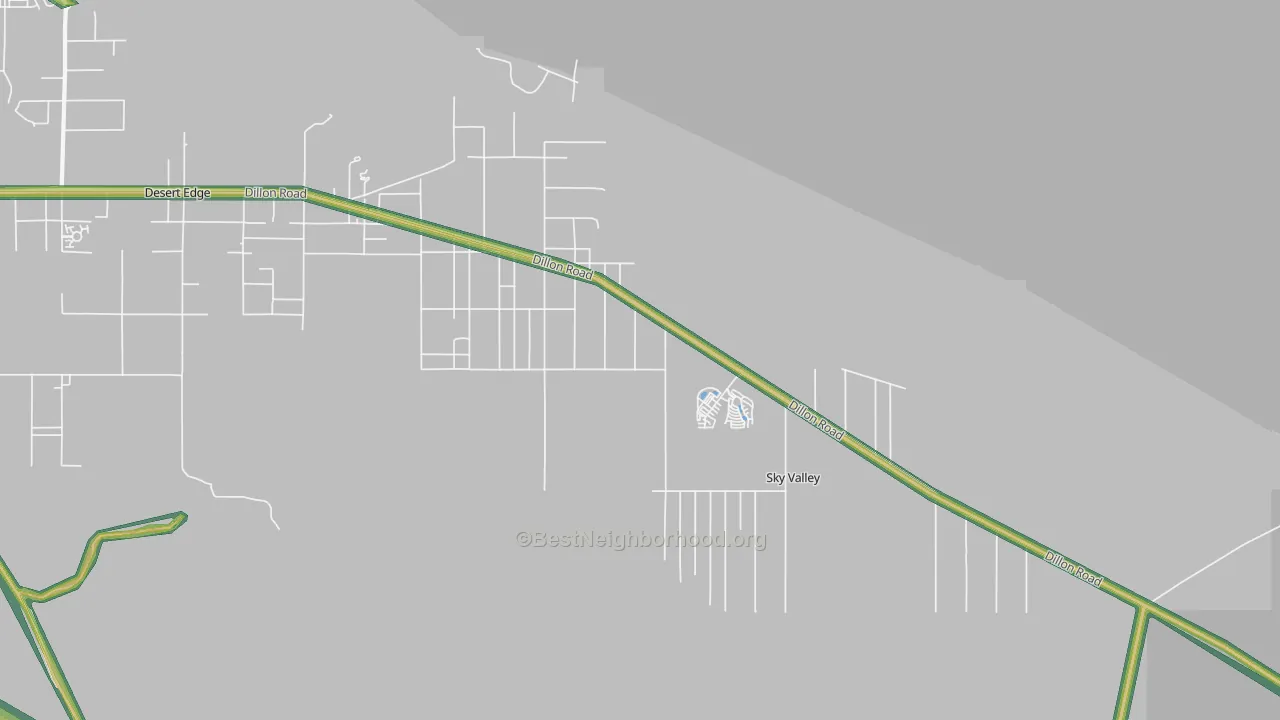 Sky Valley, CA Map of Noise Levels in Sky Valley