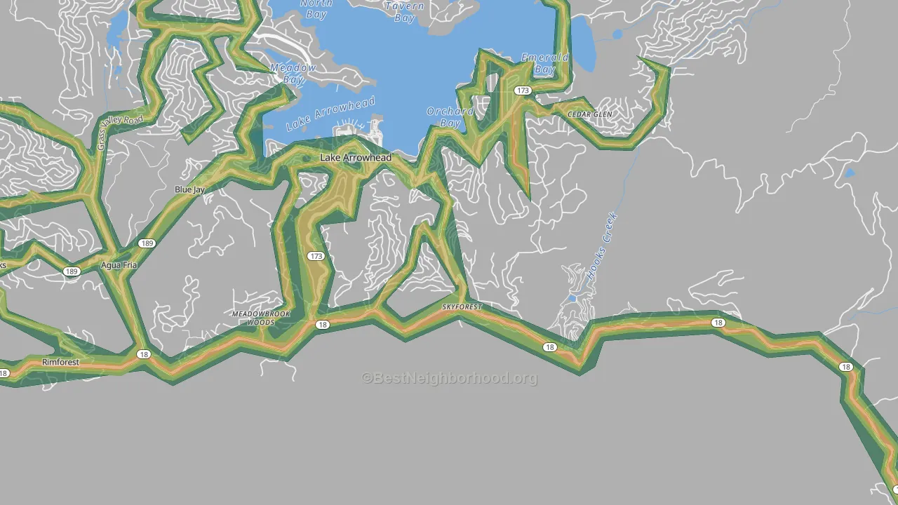 Skyforest, CA Map of Noise Levels in Skyforest