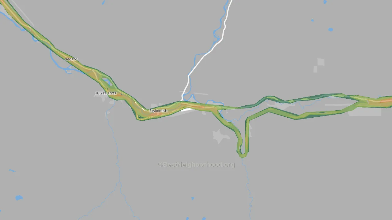 Skykomish, WA Map of Noise Levels in Skykomish