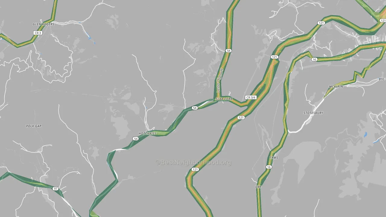 Slab Fork, WV Map of Noise Levels in Slab Fork