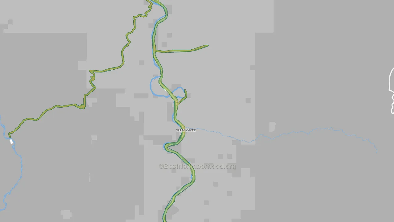 Slate Creek, ID Map of Noise Levels in Slate Creek