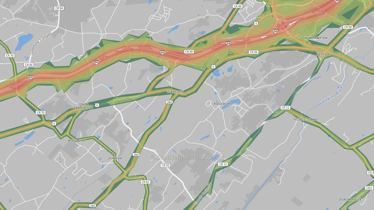 Slate Hill, NY Map of Noise Levels in Slate Hill