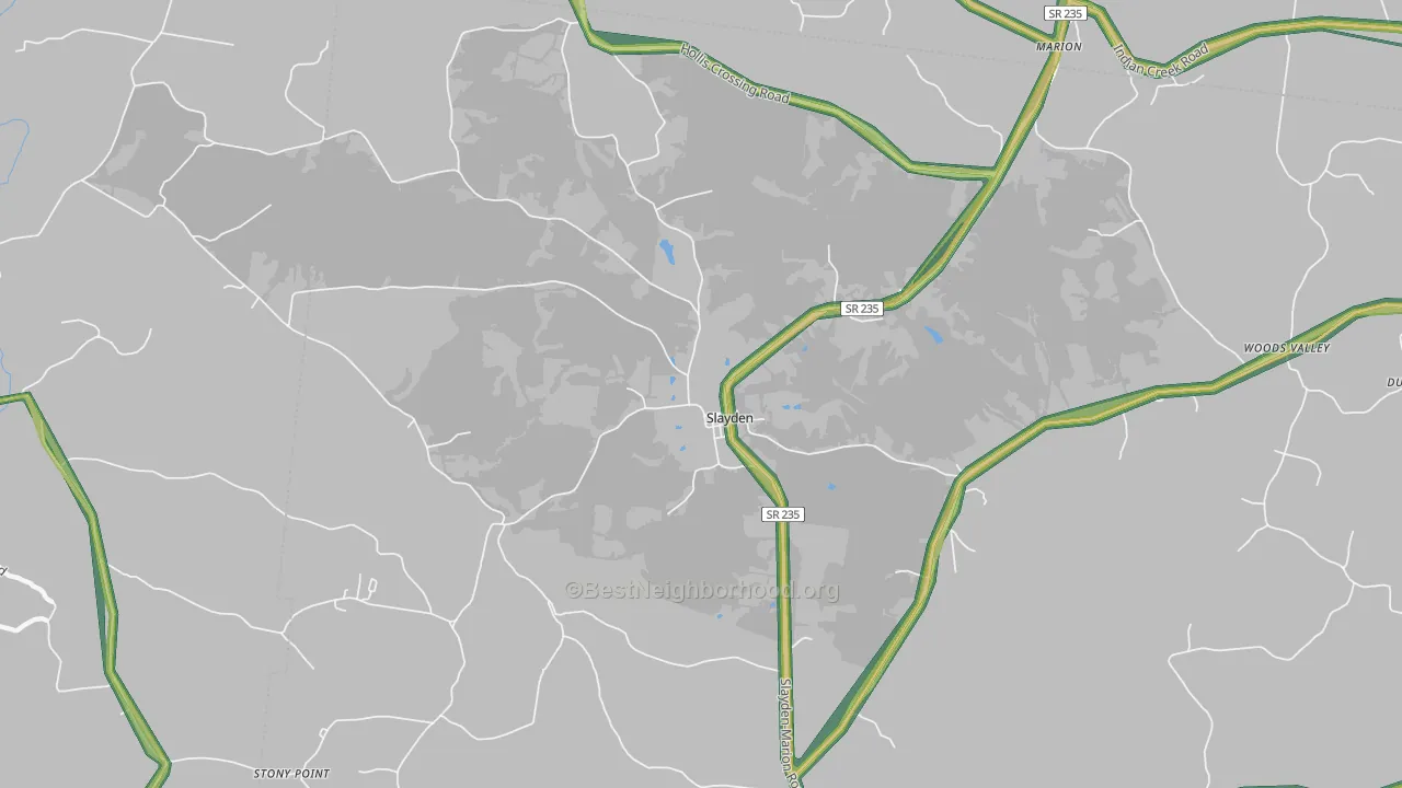 Slayden, TN Map of Noise Levels in Slayden