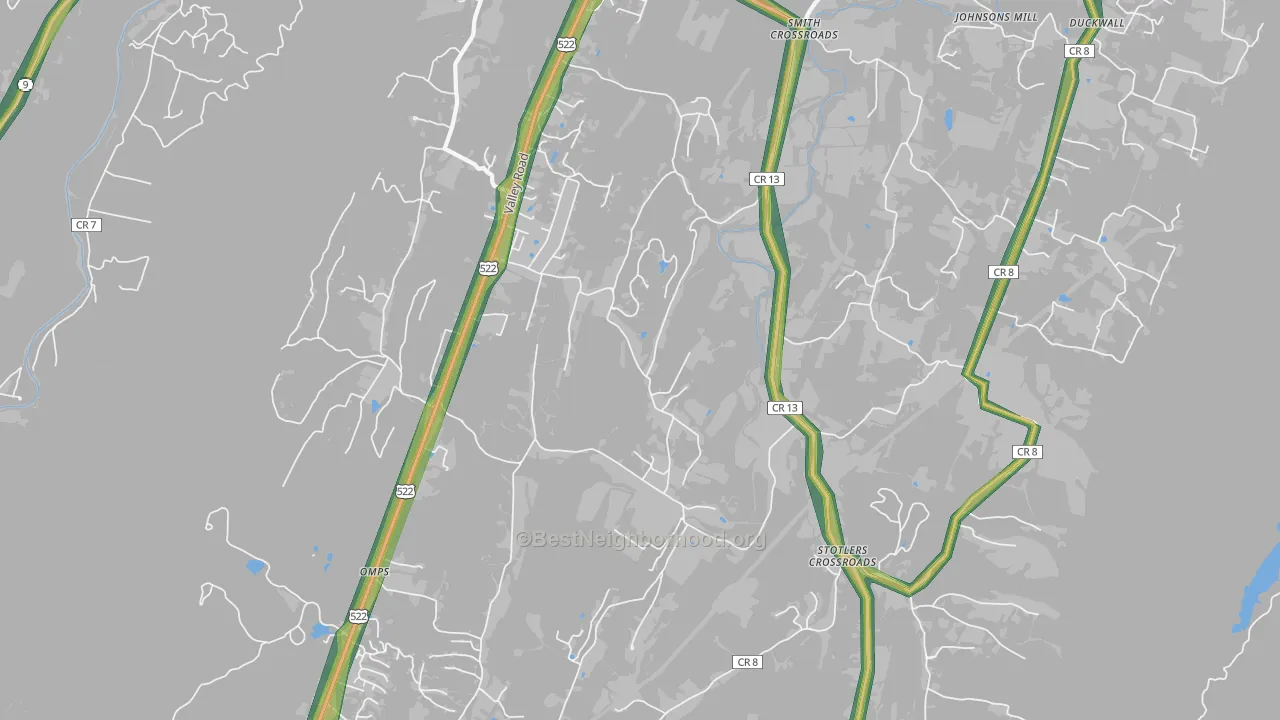 Sleepy Creek, WV Map of Noise Levels in Sleepy Creek