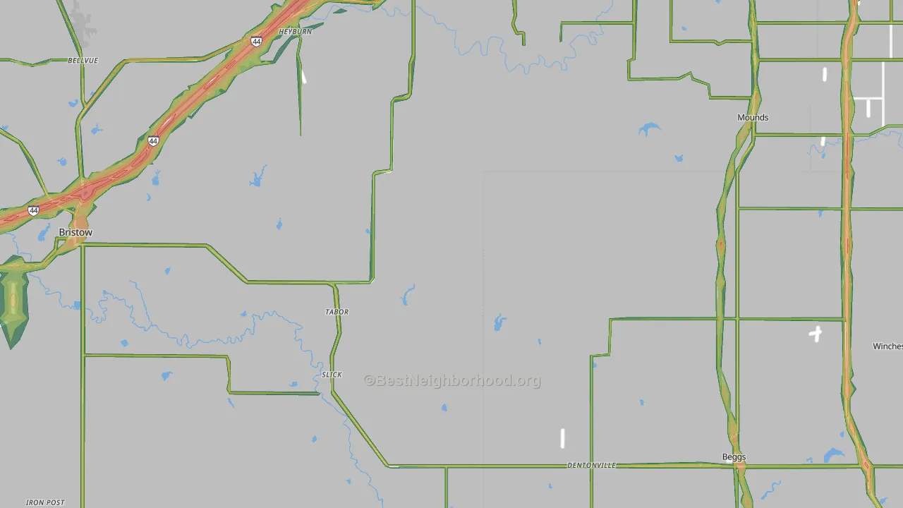 Slick, OK Map of Noise Levels in Slick