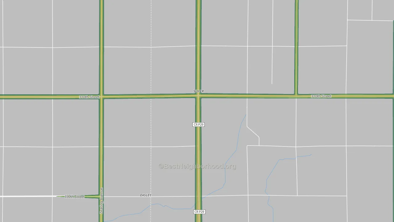 Slifer, IA Map of Noise Levels in Slifer
