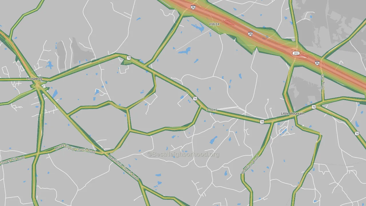 Slighs, SC Map of Noise Levels in Slighs