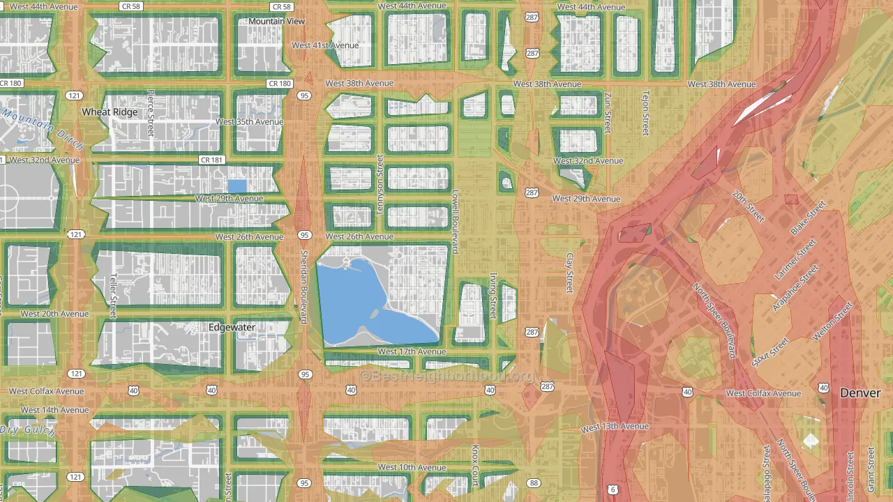 Sloan Lake, Denver, CO Map of Noise Levels in Sloan Lake