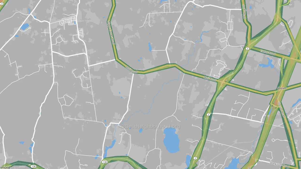 Slocum, RI Map of Noise Levels in Slocum