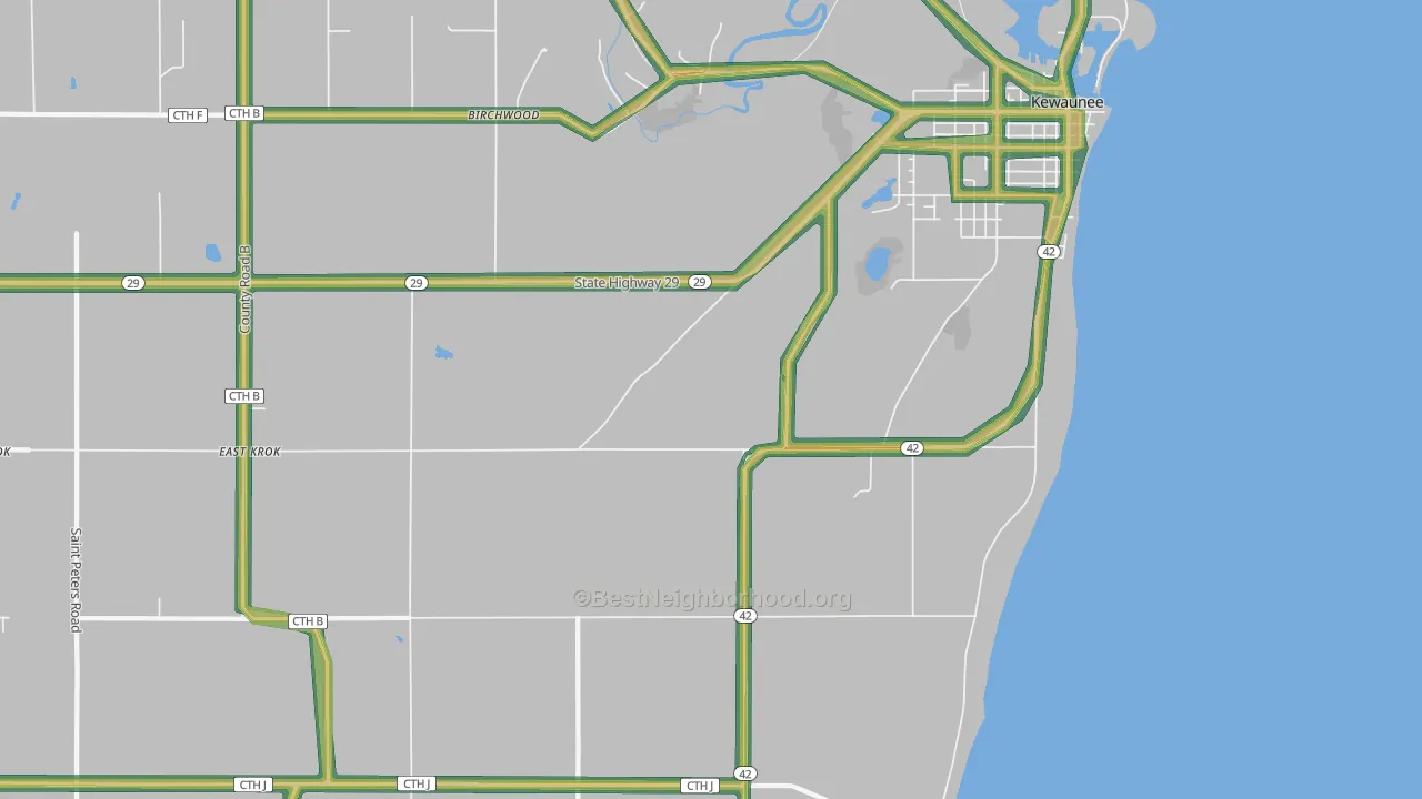 Slovan, WI Map of Noise Levels in Slovan