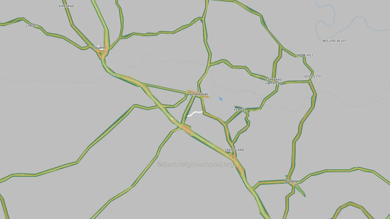 Smackover, AR Map of Noise Levels in Smackover