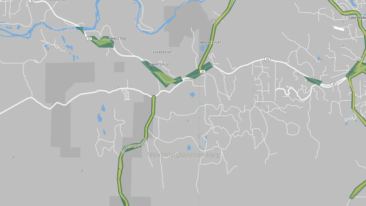 Smartville, CA Map of Noise Levels in Smartville
