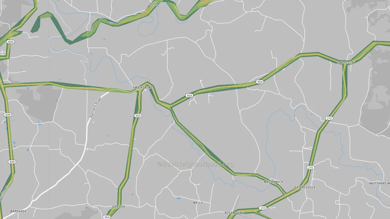 Smicksburg, PA Map of Noise Levels in Smicksburg