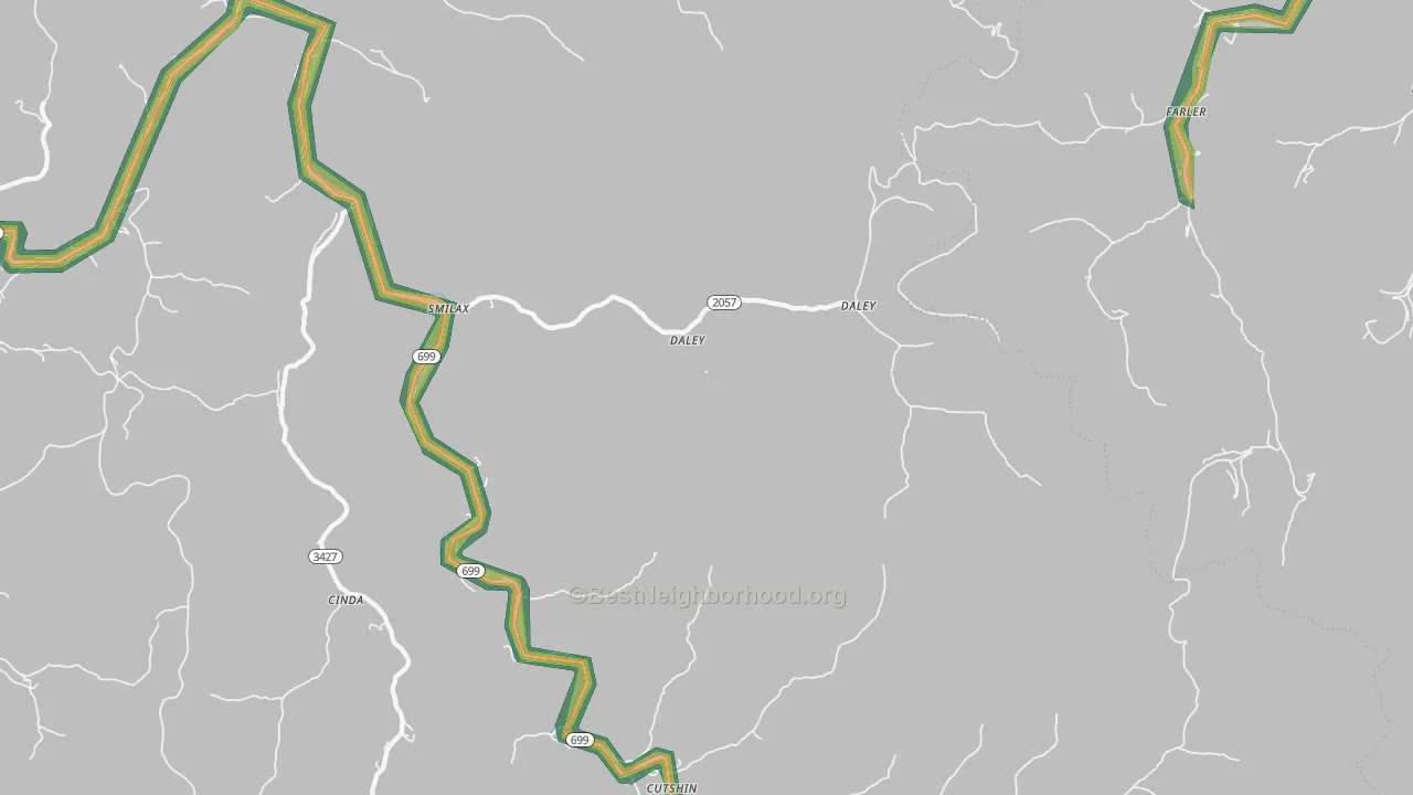 Smilax, KY Map of Noise Levels in Smilax