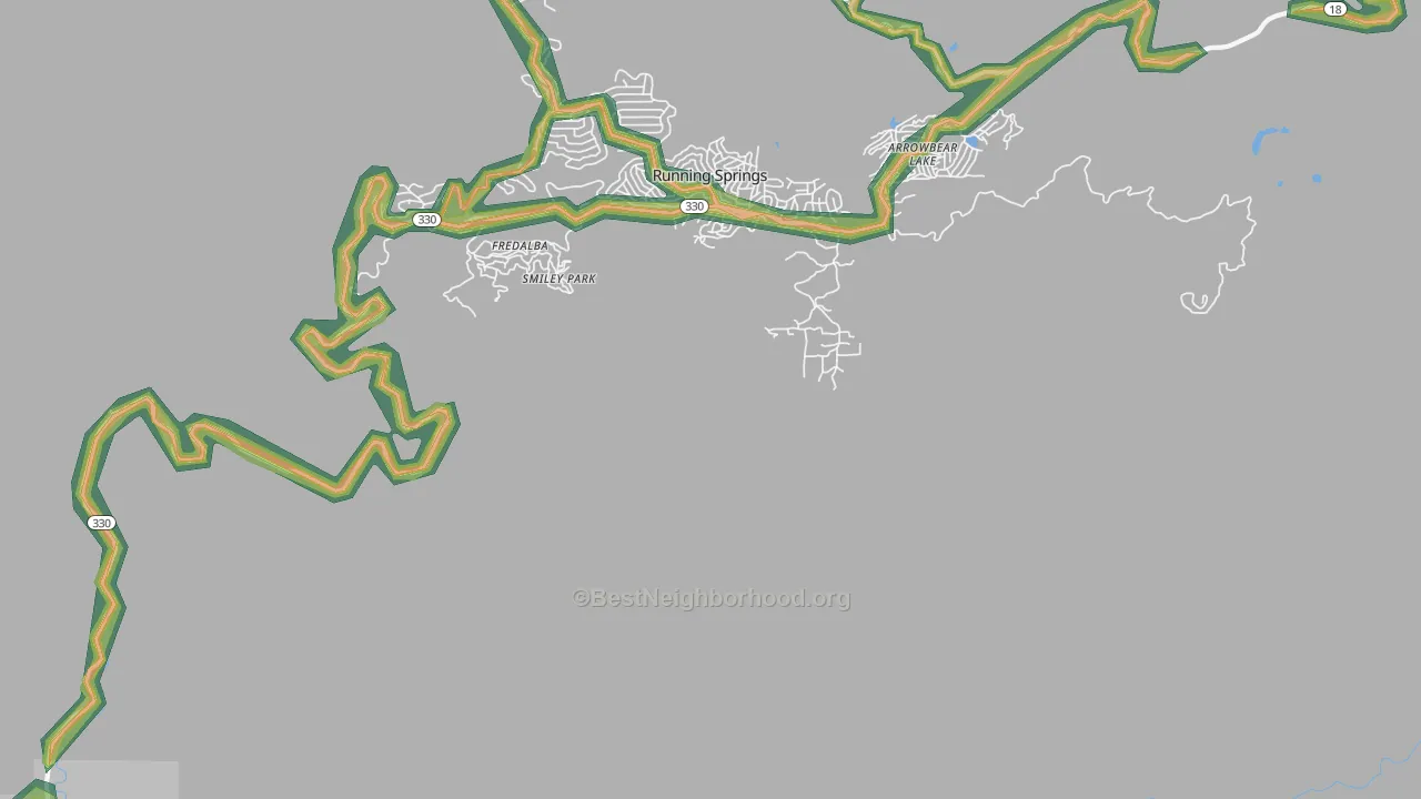 Smiley Park, CA Map of Noise Levels in Smiley Park