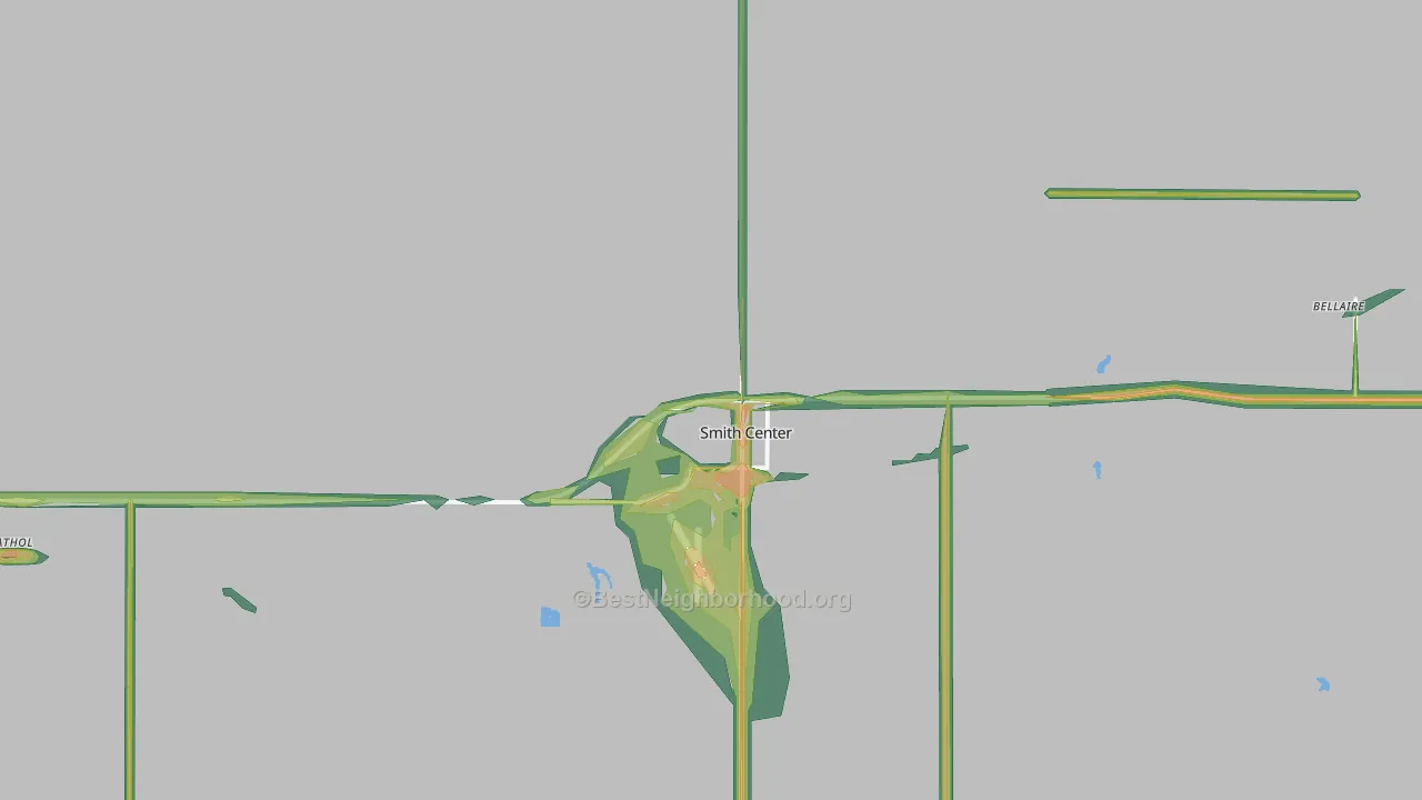 Smith Center, KS Map of Noise Levels in Smith Center