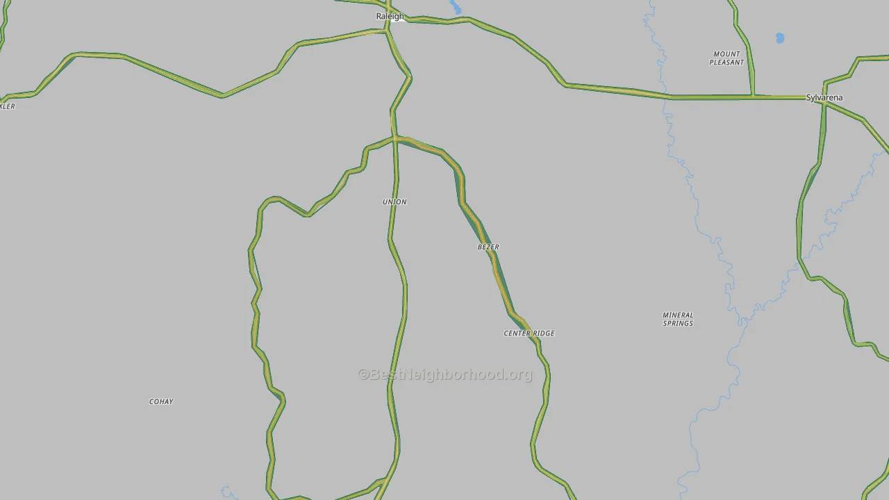 Smith County, MS Map of Noise Levels in Smith County