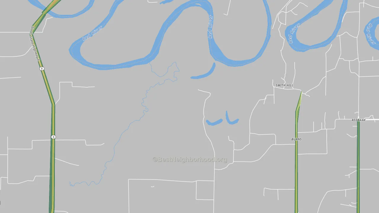 Smith Hill, TX Map of Noise Levels in Smith Hill