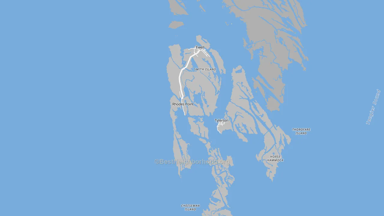 Smith Island, MD Map of Noise Levels in Smith Island