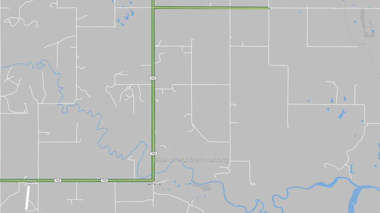 Smith-Lee, OK Map of Noise Levels in Smith-Lee