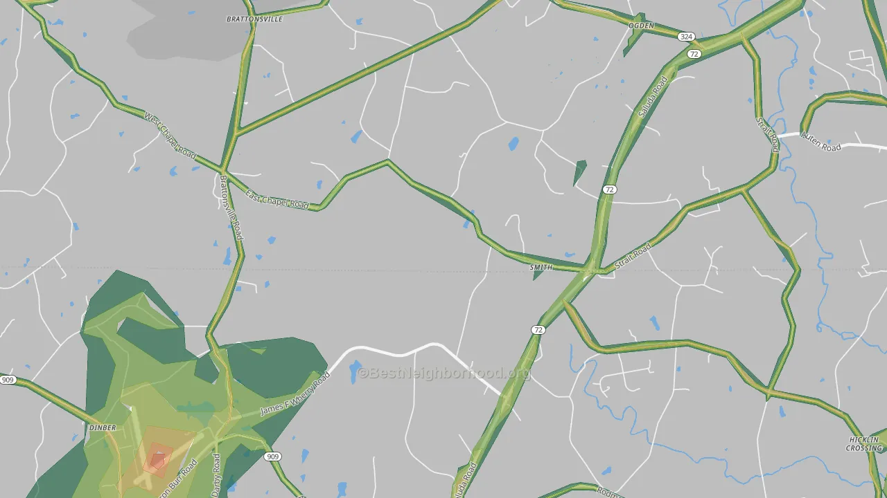 Smith, SC Map of Noise Levels in Smith
