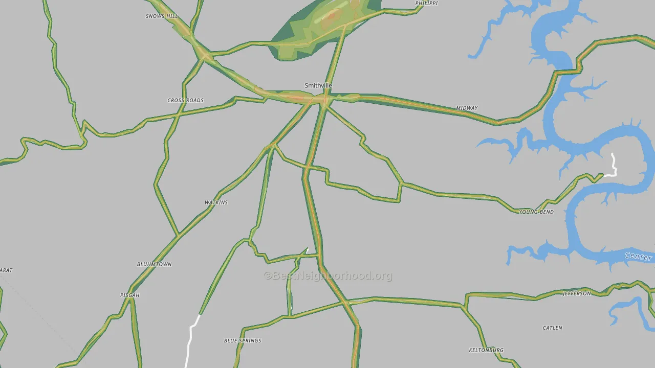 Smithville, TN Map of Noise Levels in Smithville