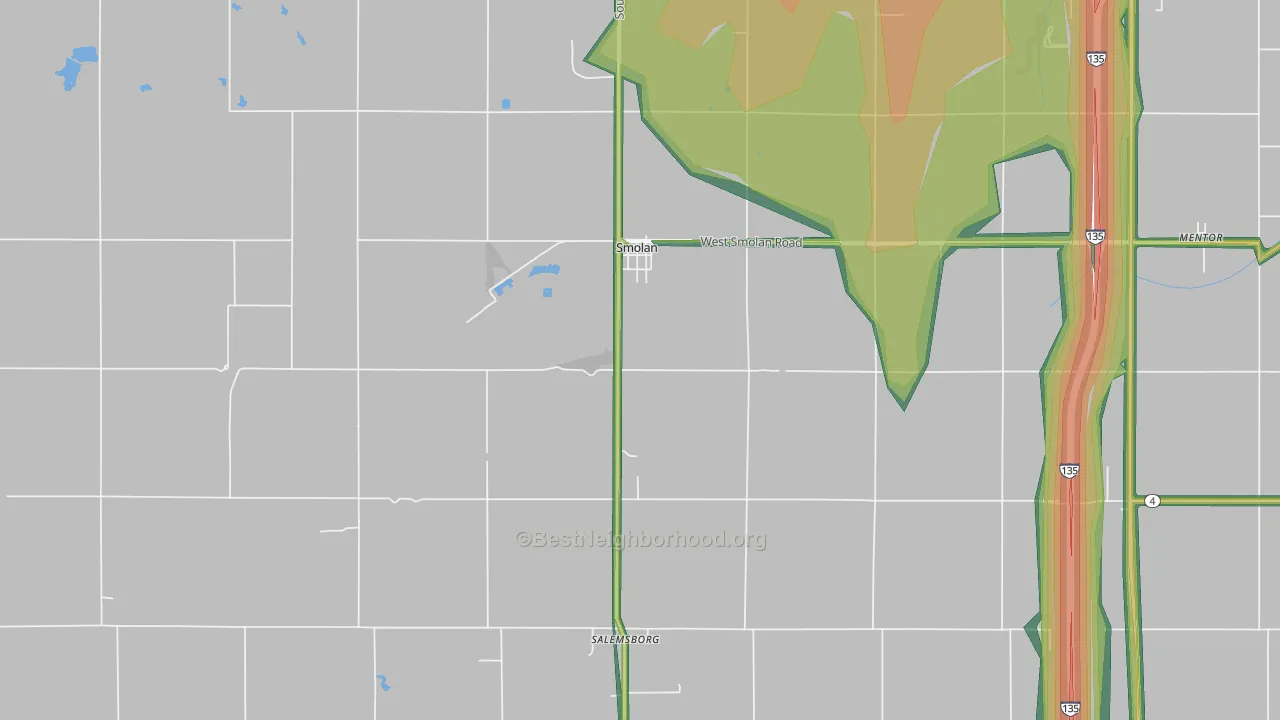 Smolan, KS Map of Noise Levels in Smolan