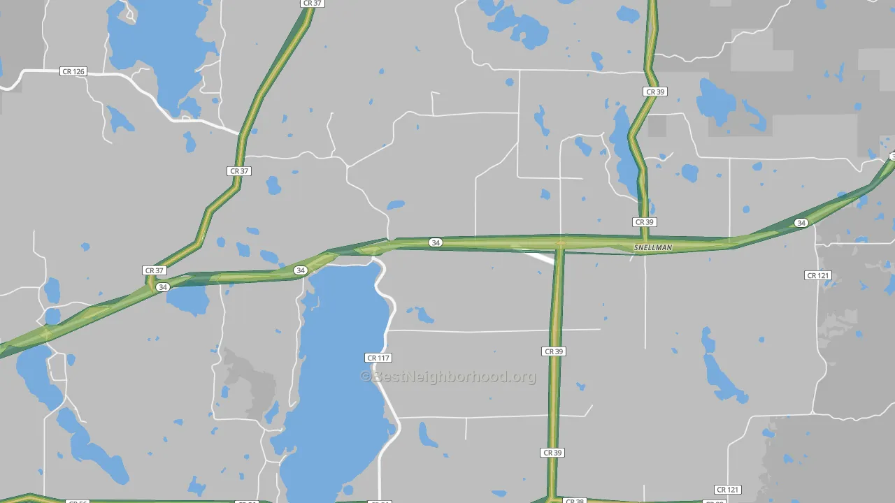 Snellman, MN Map of Noise Levels in Snellman
