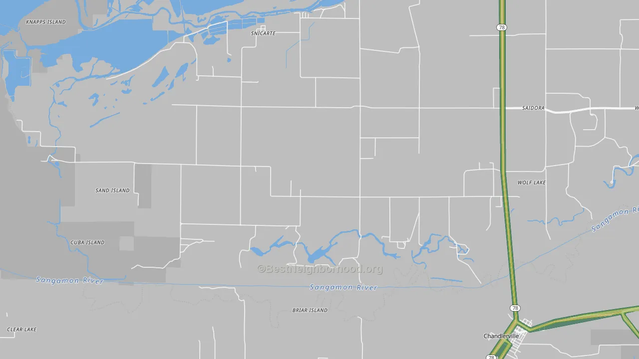 Snicarte, IL Map of Noise Levels in Snicarte