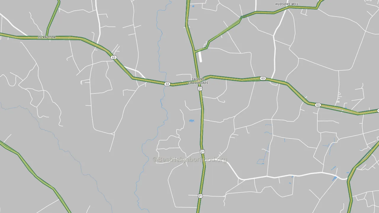 Sniders Crossroads, SC Map of Noise Levels in Sniders Crossroads