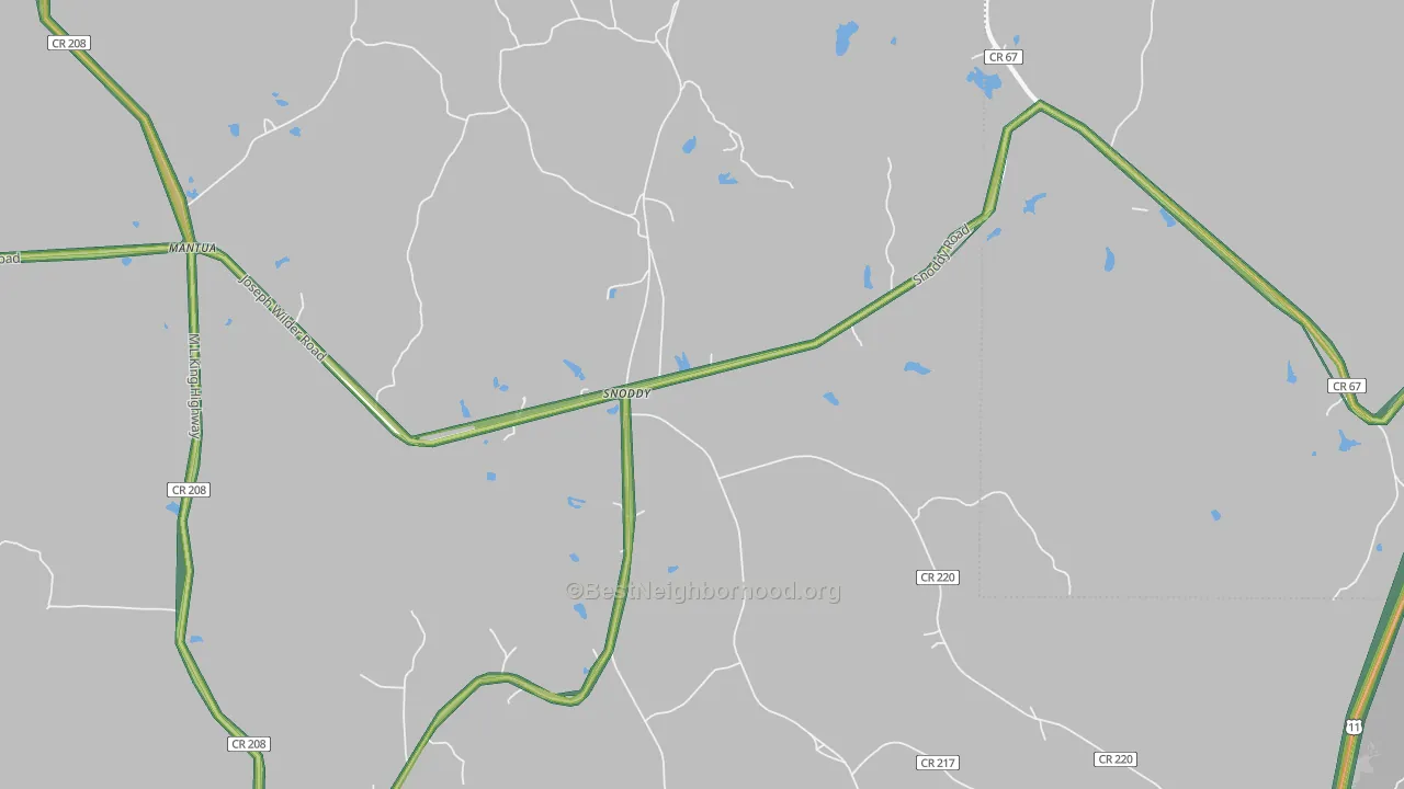 Snoddy, AL Map of Noise Levels in Snoddy