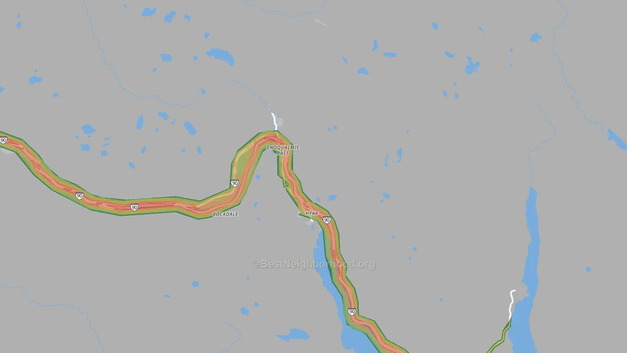Snoqualmie Pass, WA Map of Noise Levels in Snoqualmie Pass