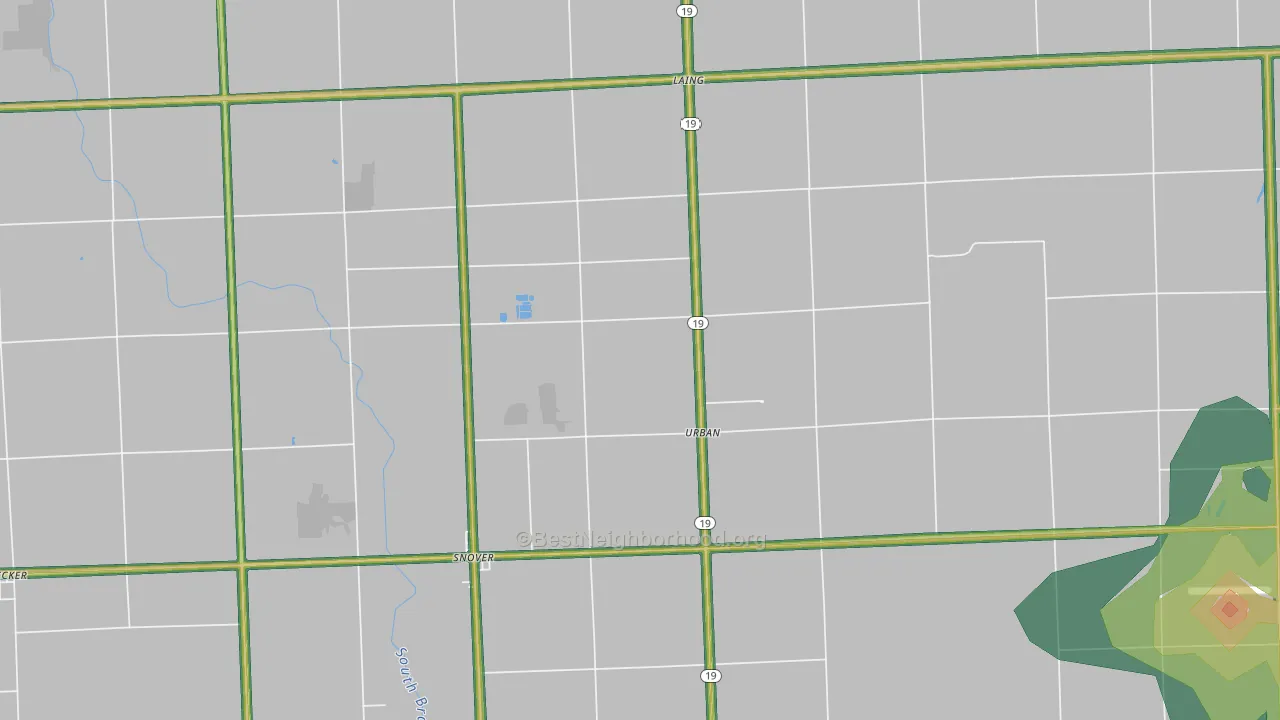 Snover, MI Map of Noise Levels in Snover