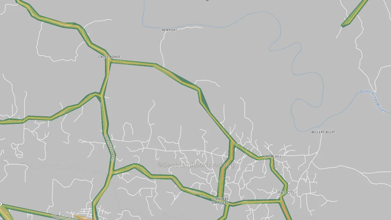 Snow Hill, AR Map of Noise Levels in Snow Hill